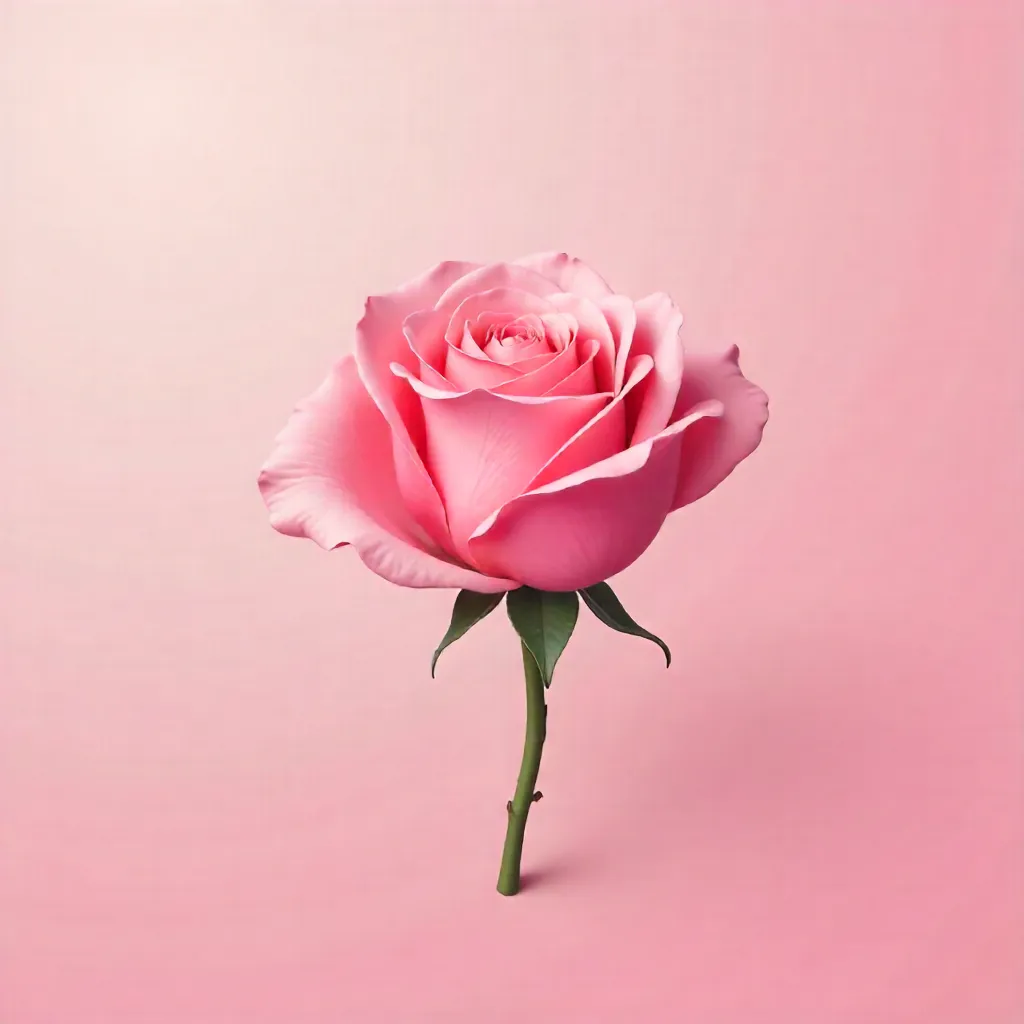 Minimalist Pink Rose for Design Use