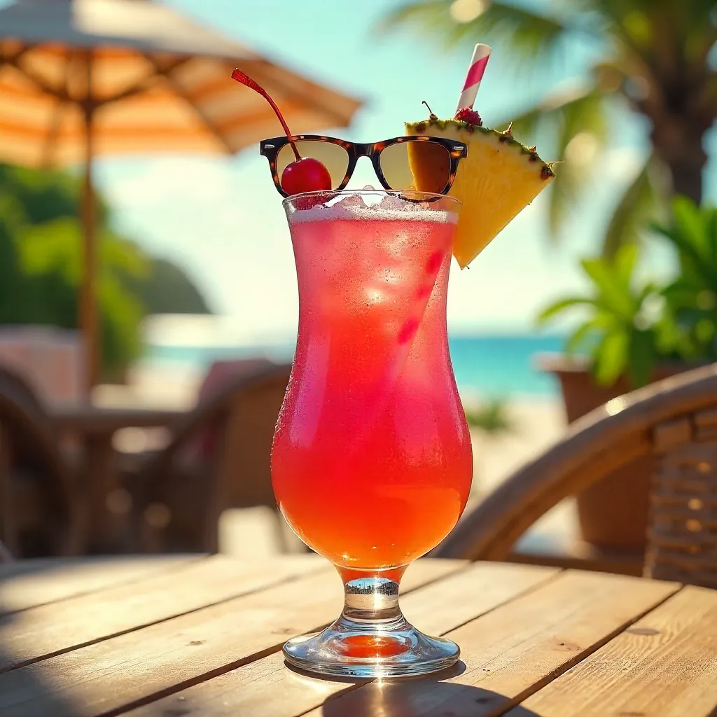 Sunny Patio Cocktail with Sunglasses