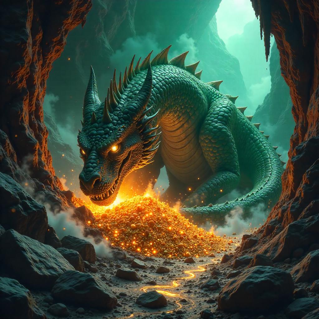 Earthquake in a Dragon's Lair: A Digital Fantasy Scene