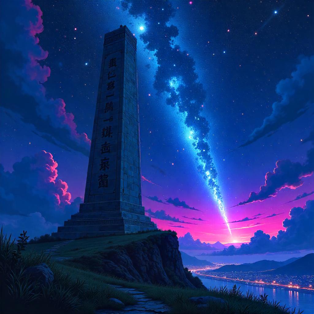 Monument Under a Meteor Shower — Anime Night