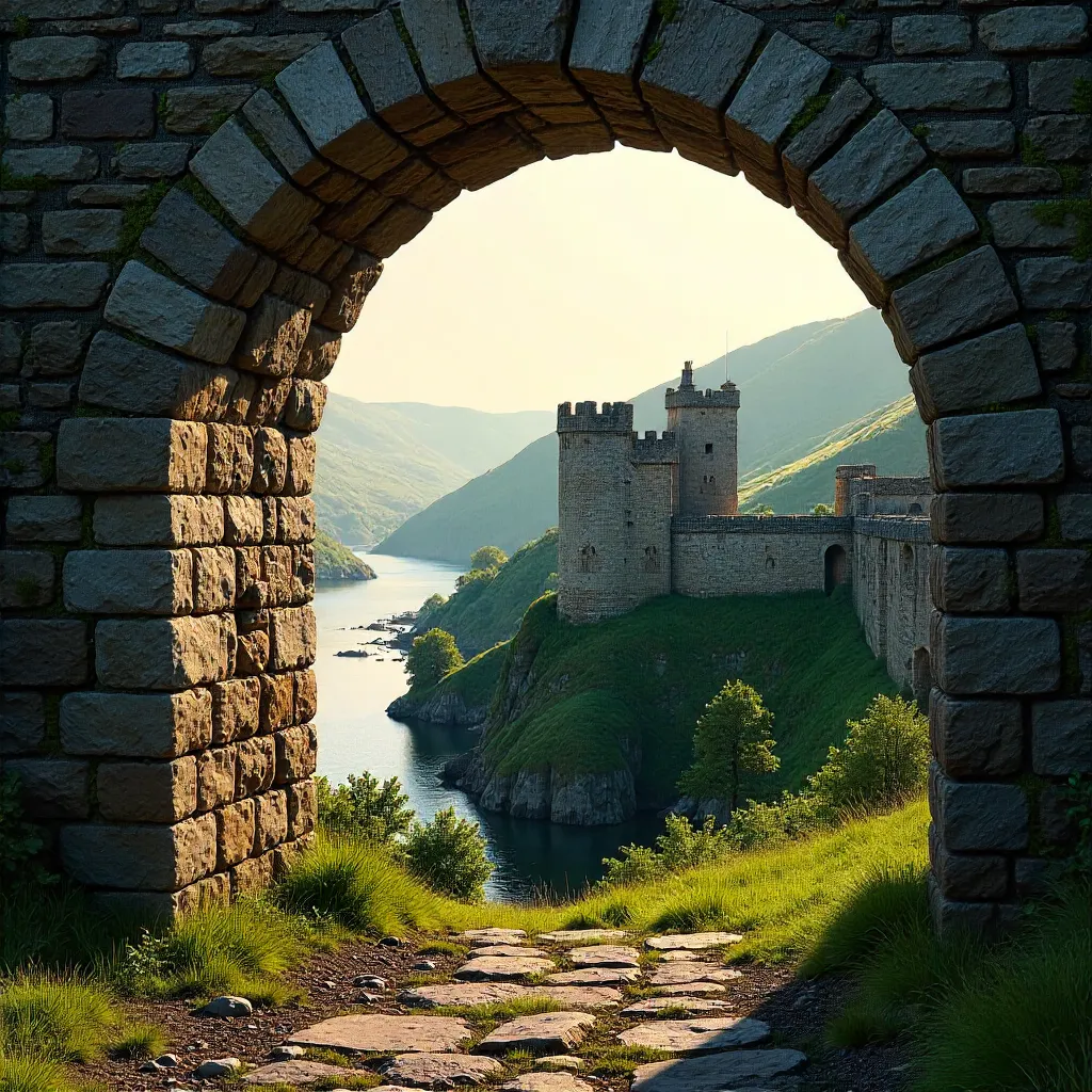 View Through Chepstow Castle Archway, Wales