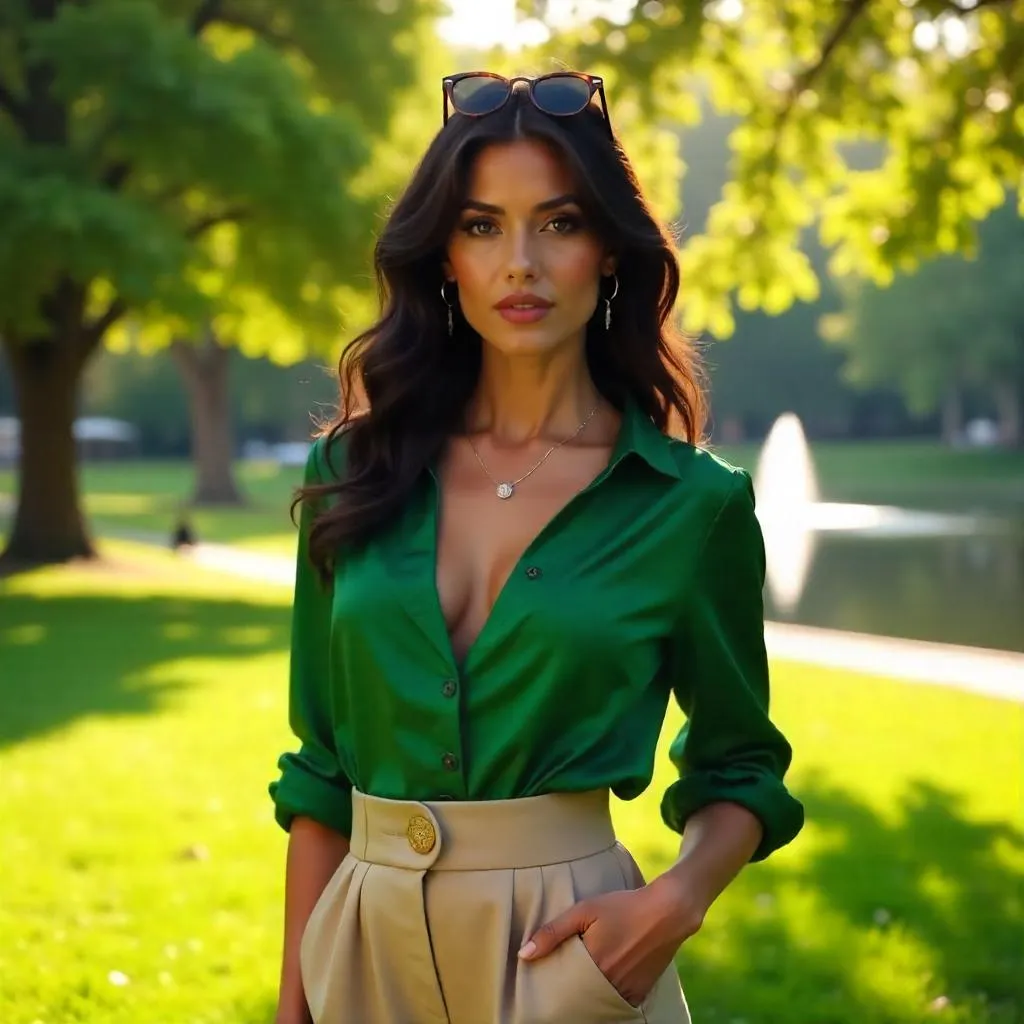 Stylish Latina in a Park - Photorealistic