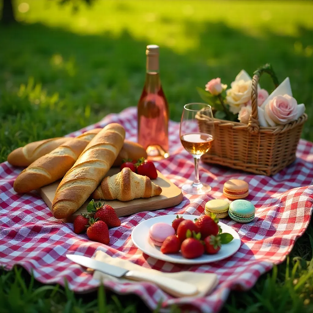 Sunlit Summer Picnic: Baguettes and Treats