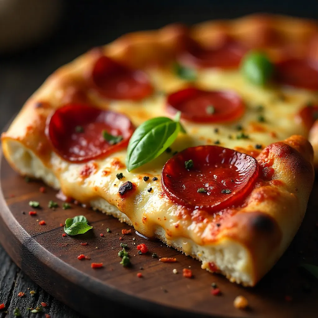 Mouthwatering Pepperoni Pizza Slice Close-Up