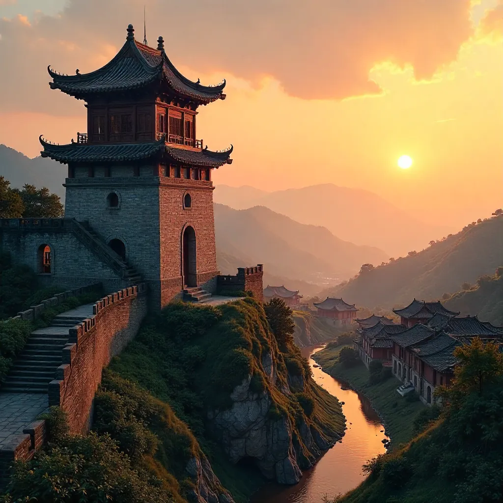 Golden Hour Over Meizhou Historic Tower