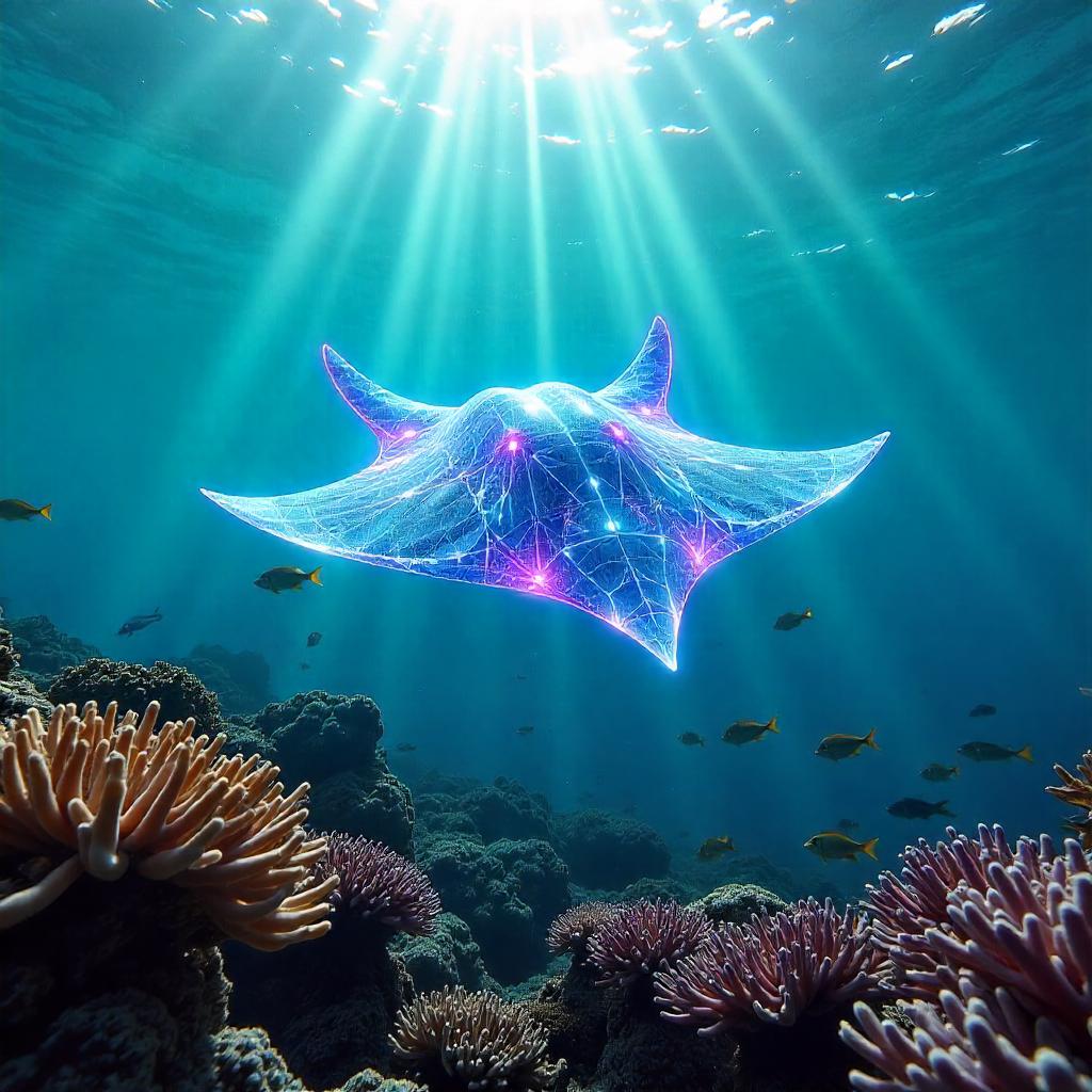 Holographic Reef: Neon Coral Digital Mirage