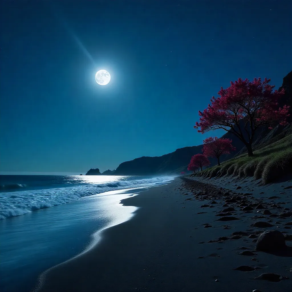 Half Moon Over Northland Night Sky