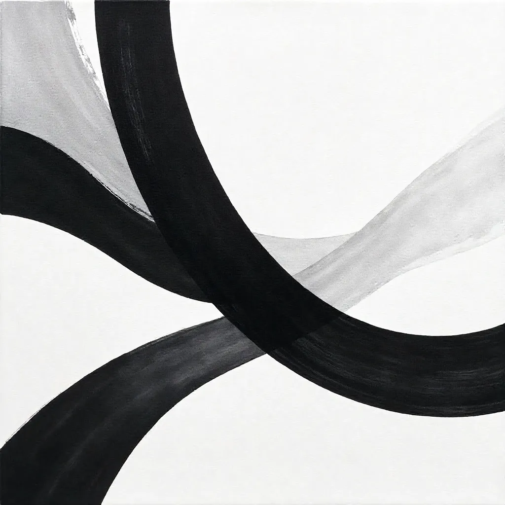 Minimalist Black and White Curves Pattern
