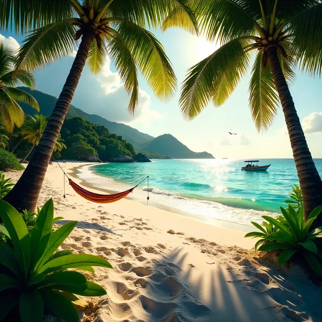 Vibrant Puerto Escondido Beach Surrounded by Lush Greenery