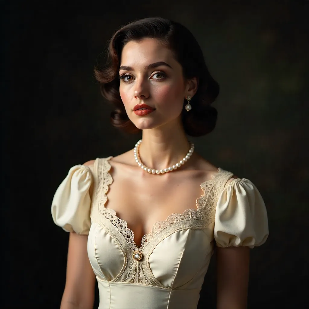 Timeless Portrait: White Dress and Pearls