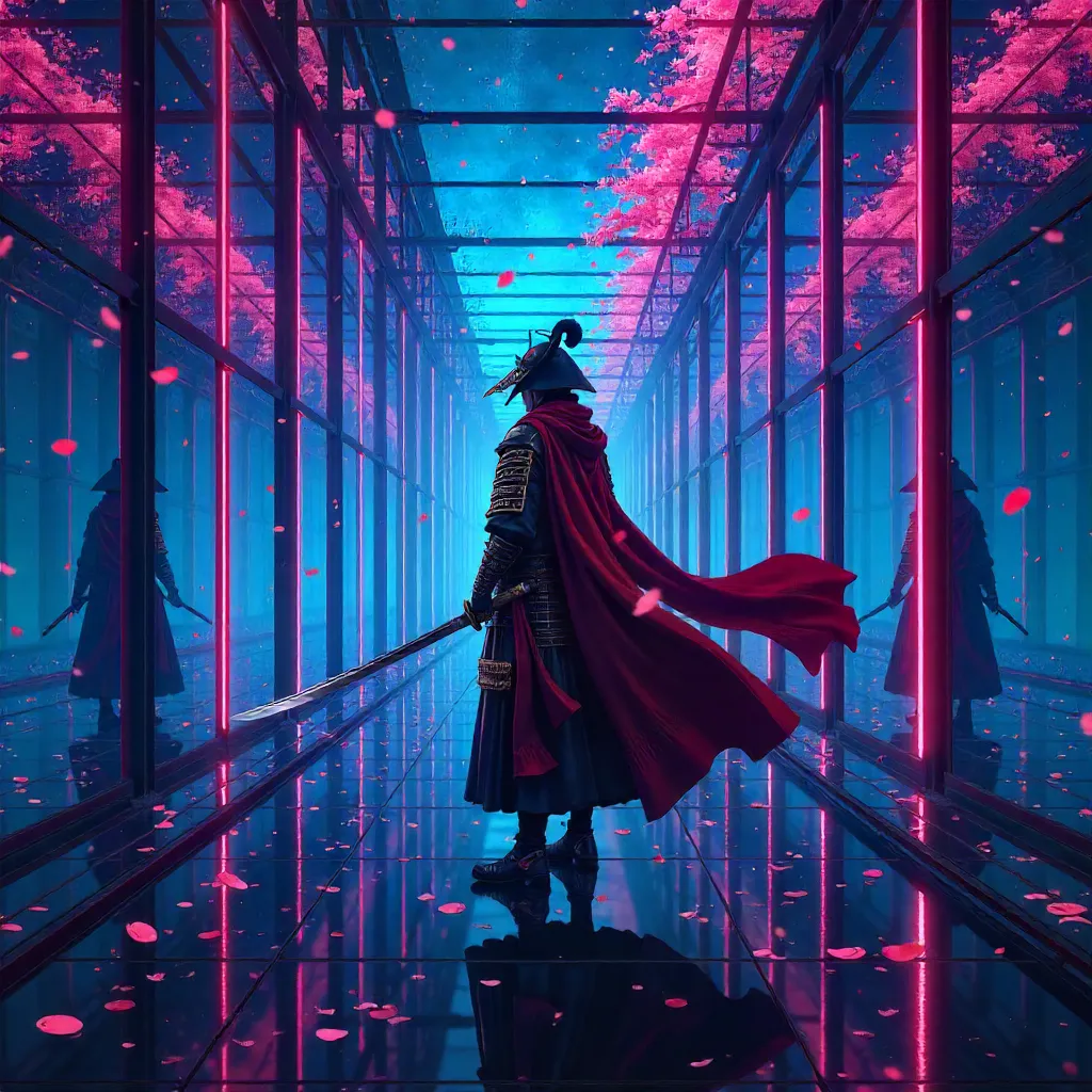 Mirror Maze Samurai: An Anime-Style Duel