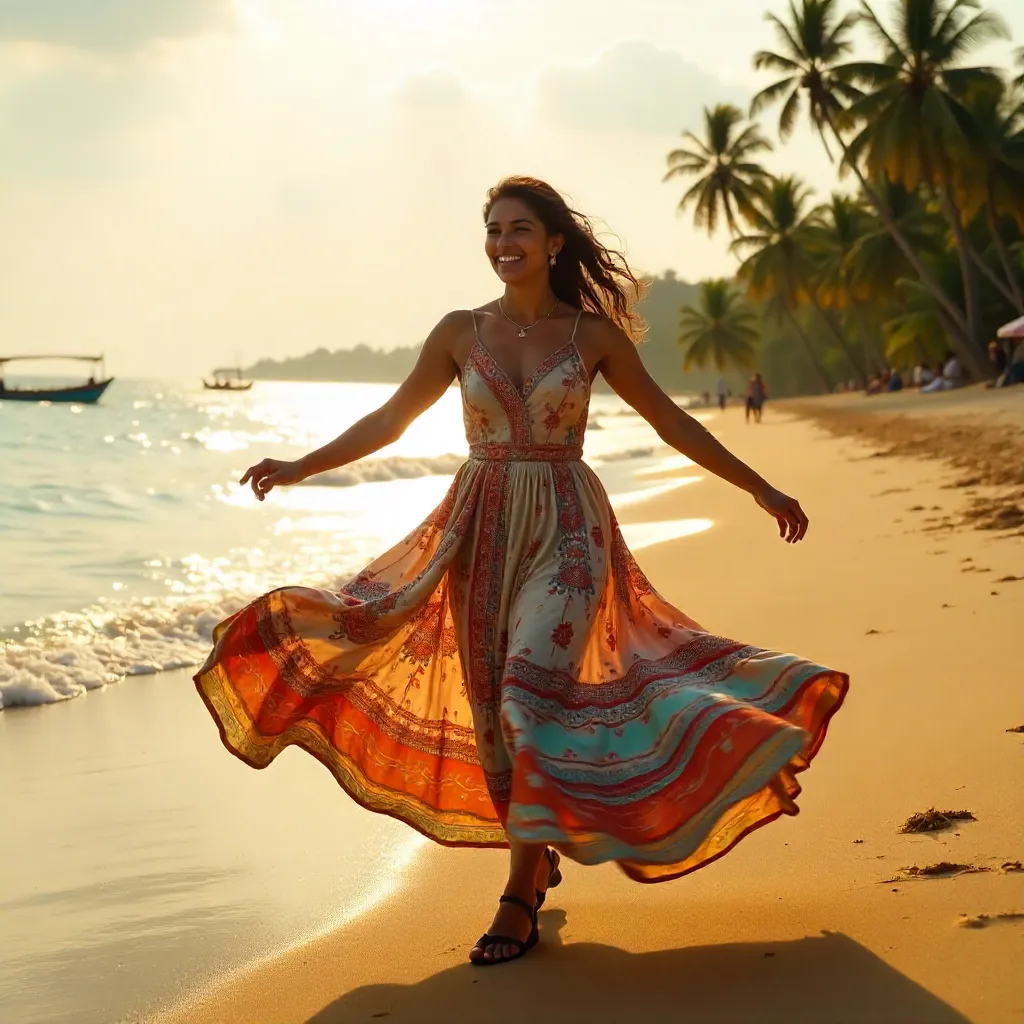 Joyful Twirl on Irinjalakuda Beach, Kerala