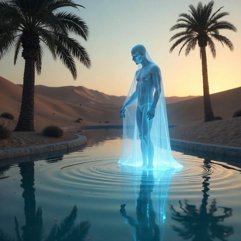Specter in an Oasis: A Photorealistic Ghost