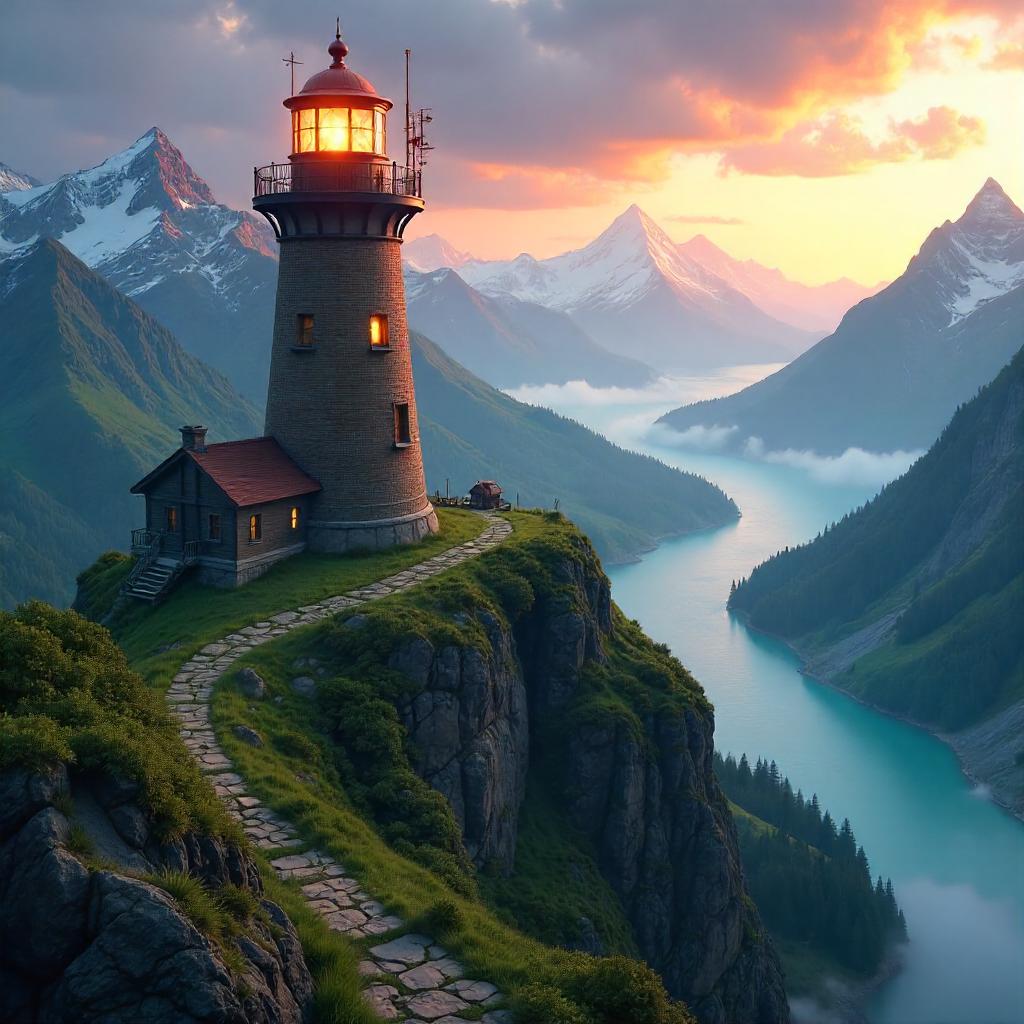 Valley Lighthouse Concept Art Scene
