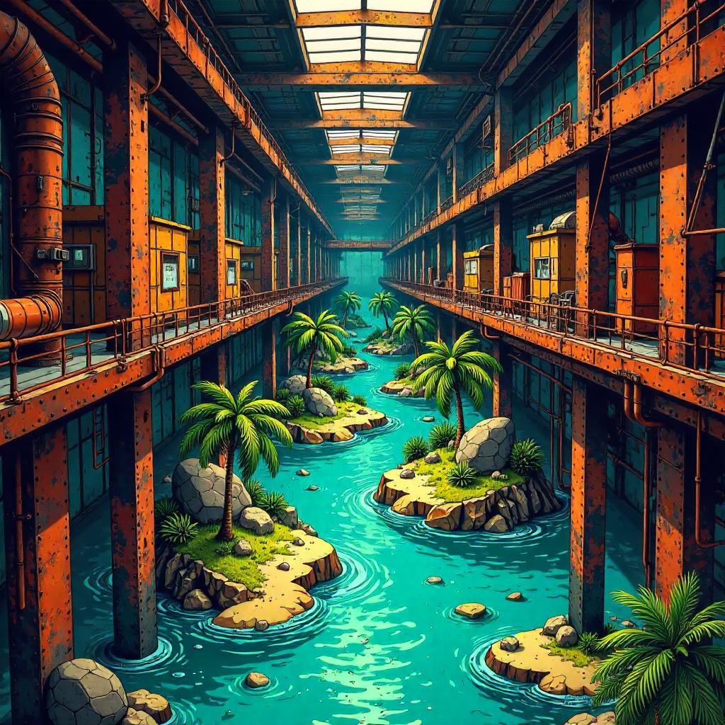 Archipelago Factory: A Comic-Book Scene