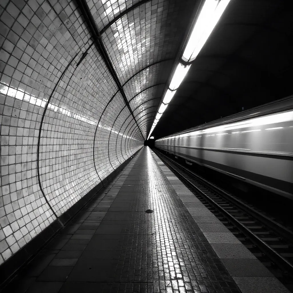 Monochrome Gänsemarkt Station: Tunnel Architecture
