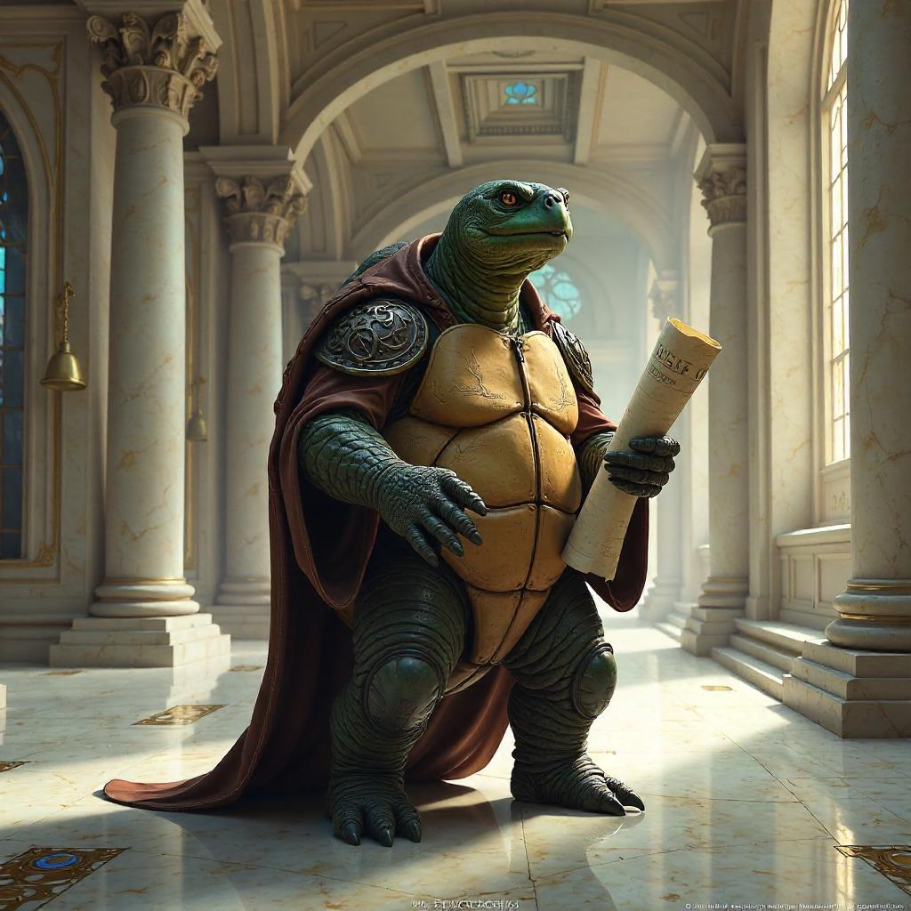 Wise Turtle in a Grand Courthouse - Concept Art