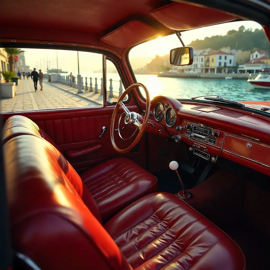 Izmir Vintage Red Interior: Classic Car Showpiece