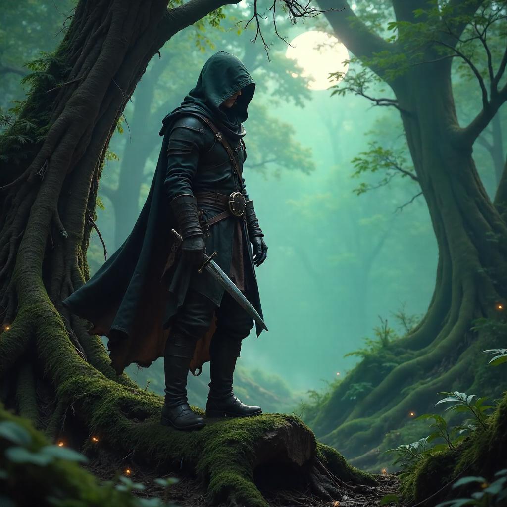 Rogue in a Mystical Forest