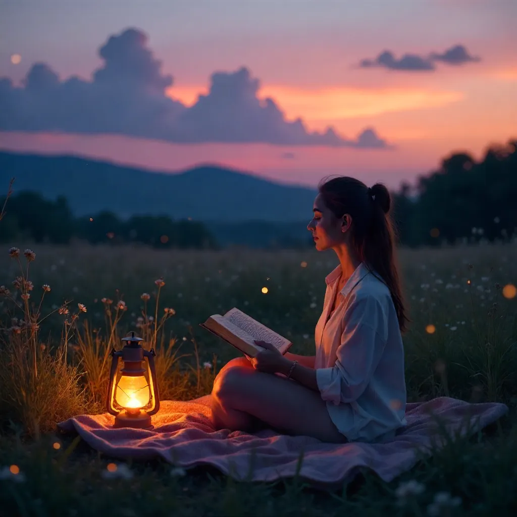Twilight Lantern: Serene Field Reading Escape