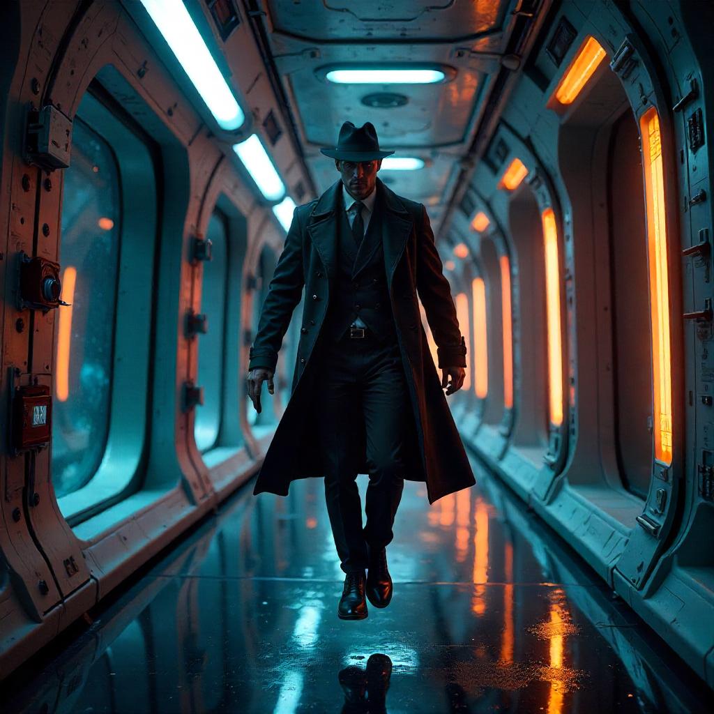 Zero-G Noir: Photorealistic Space Detective