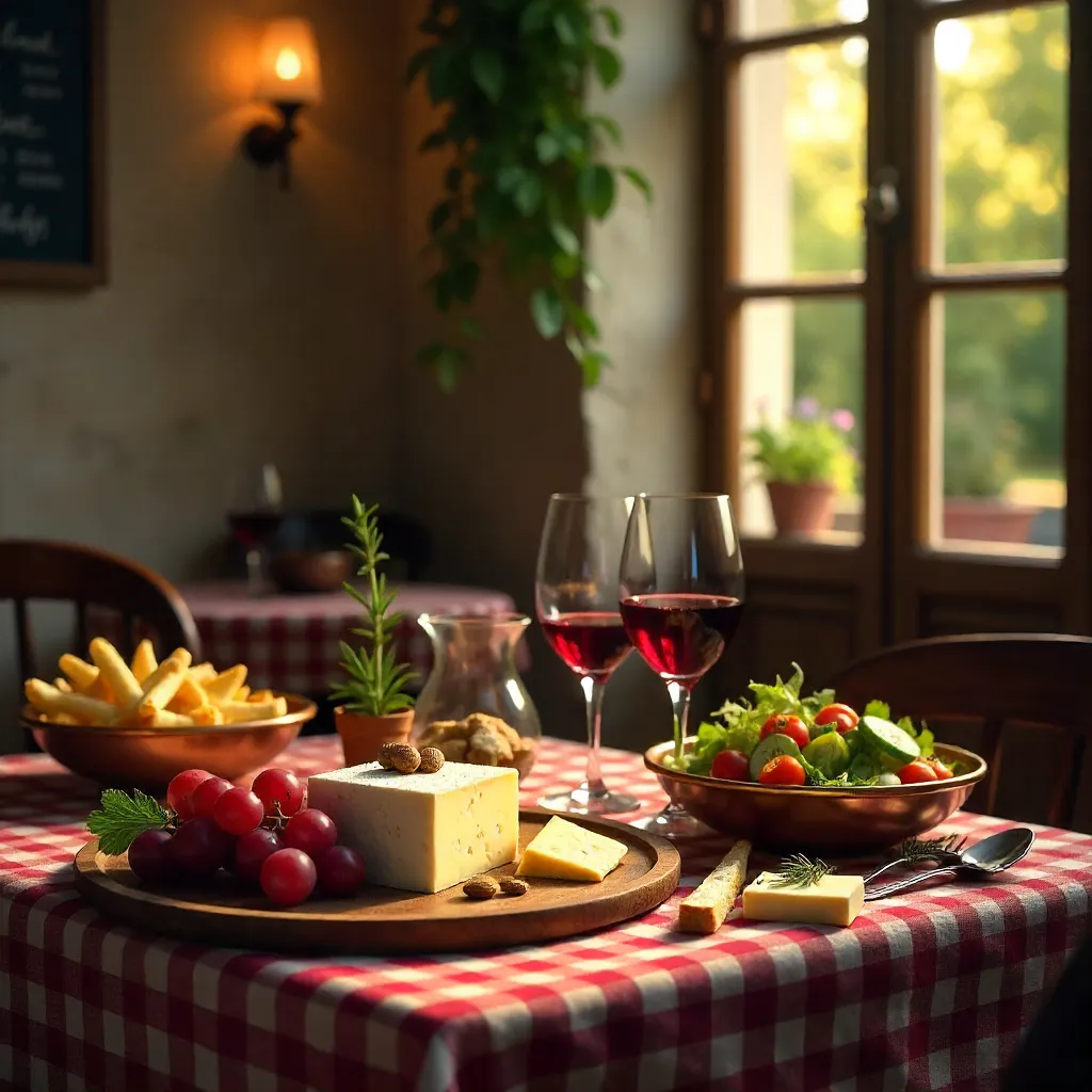 Cozy French Bistro Dinner: Cheese, Wine & Fries
