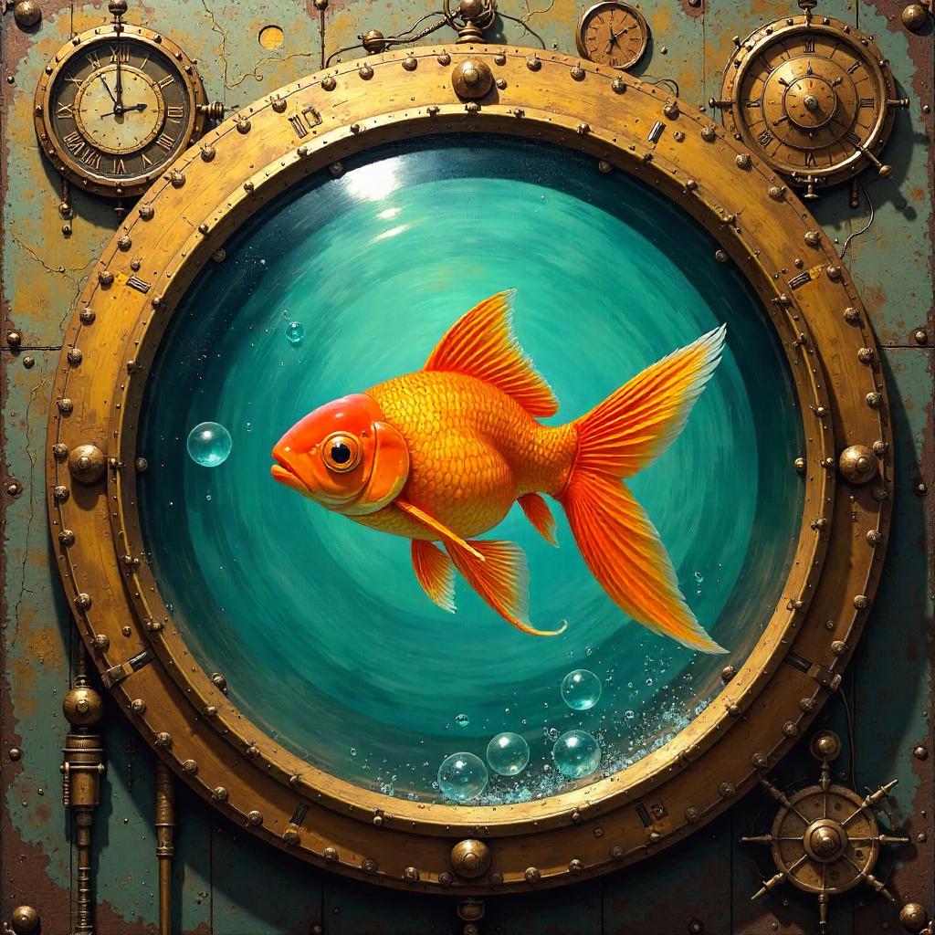 Time-Traveling Goldfish in an Oil Painting Machine