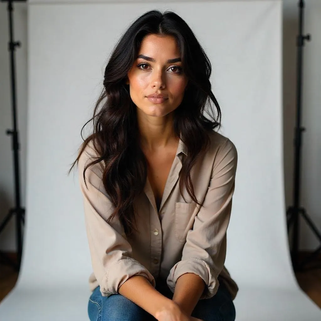Studio Portrait of a Young Latina Woman