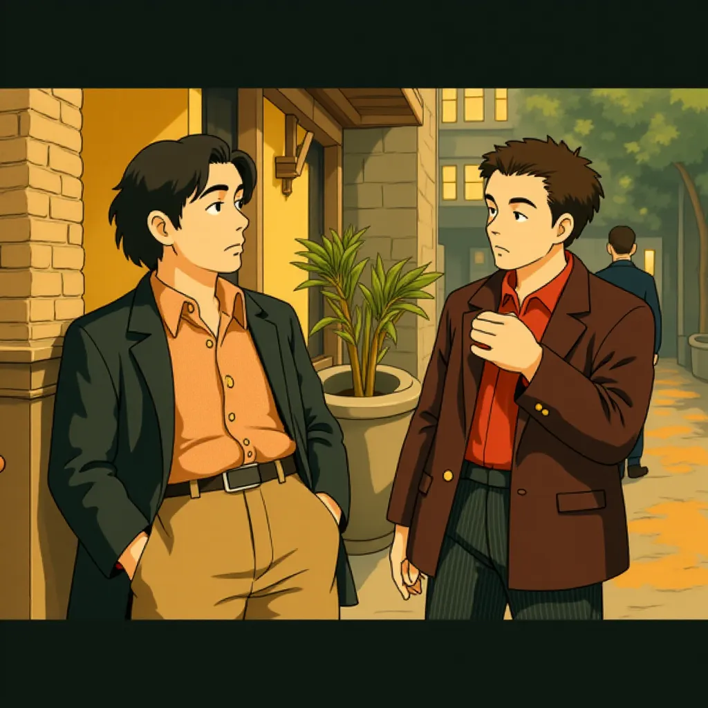 Christian Bale and Hugh Jackman in The Prestige (2006) - Anime style