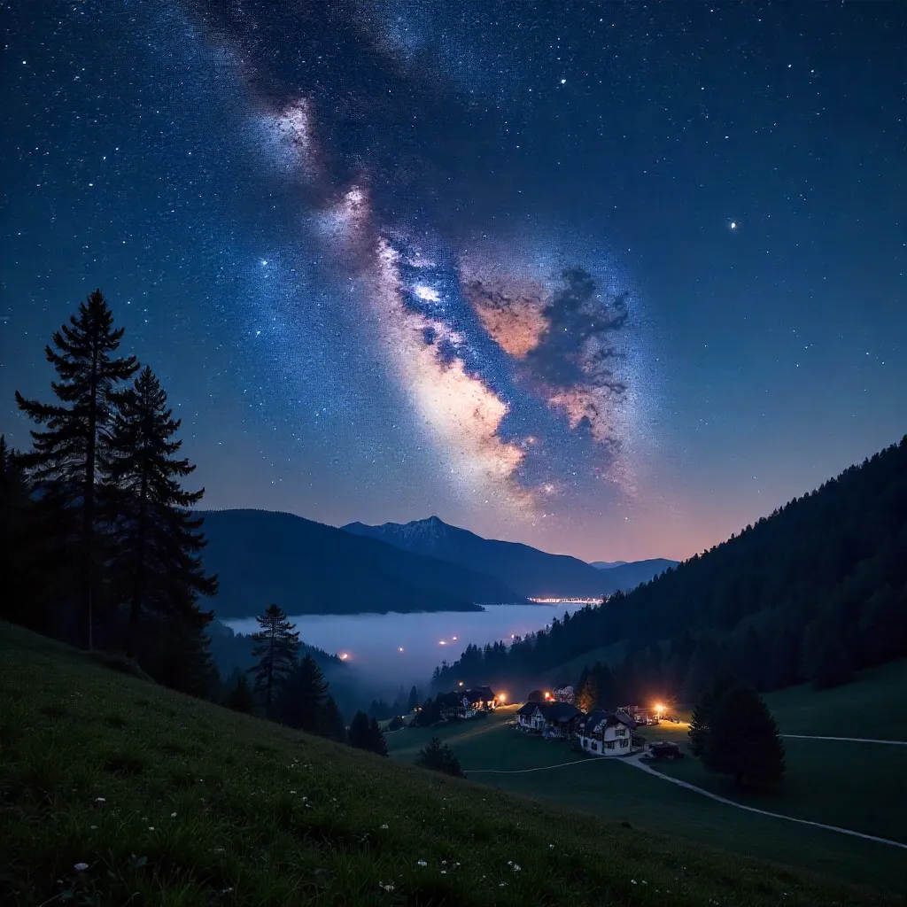 Milky Way Over Jonsdorf, Saxony at Night