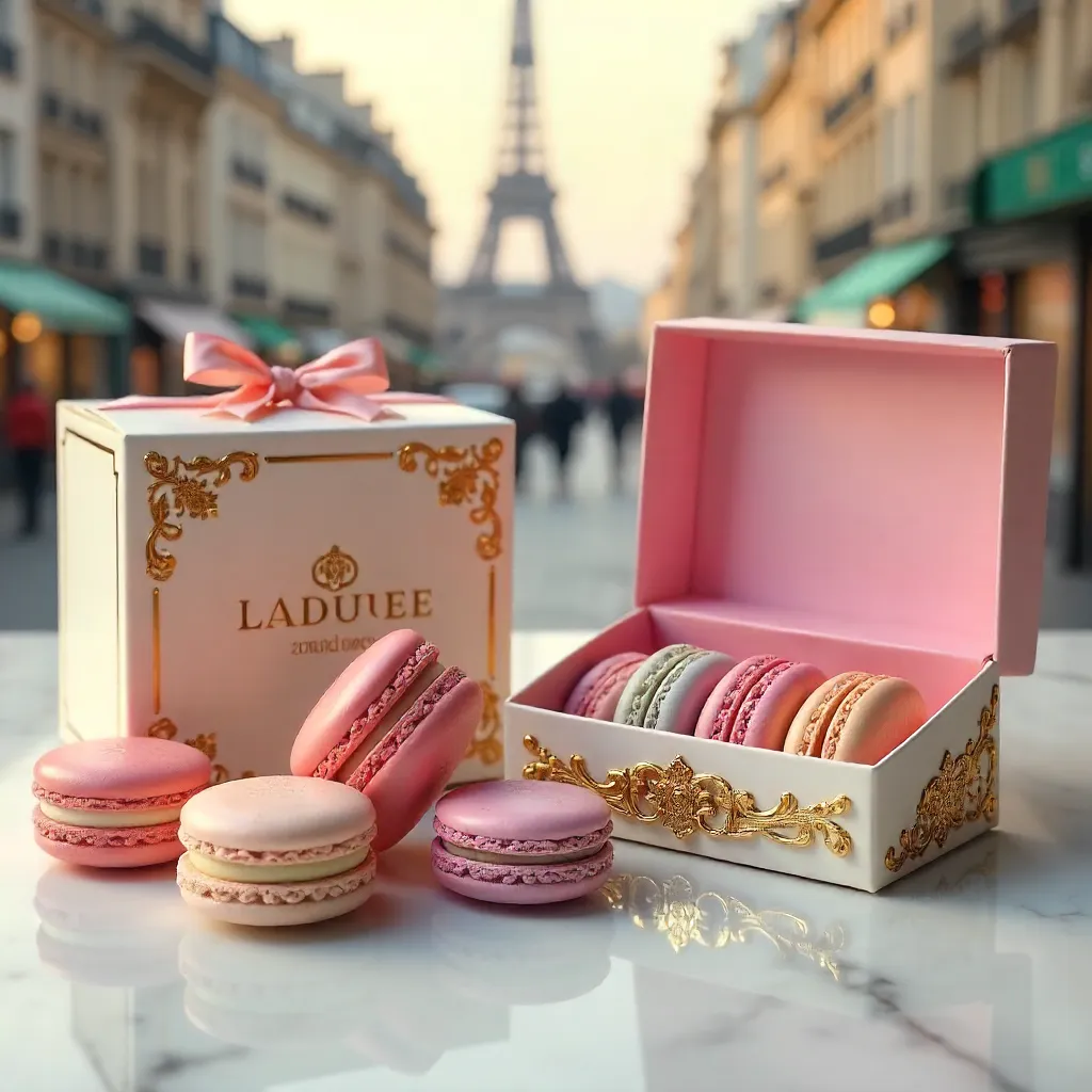 Ladurée-inspired Parisian Macaron Packaging Display