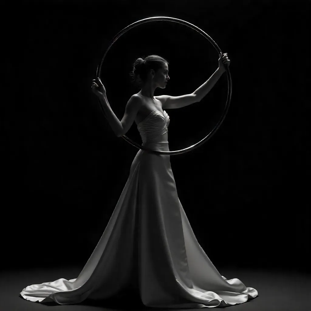 Monochrome Poise with Circular Hoop