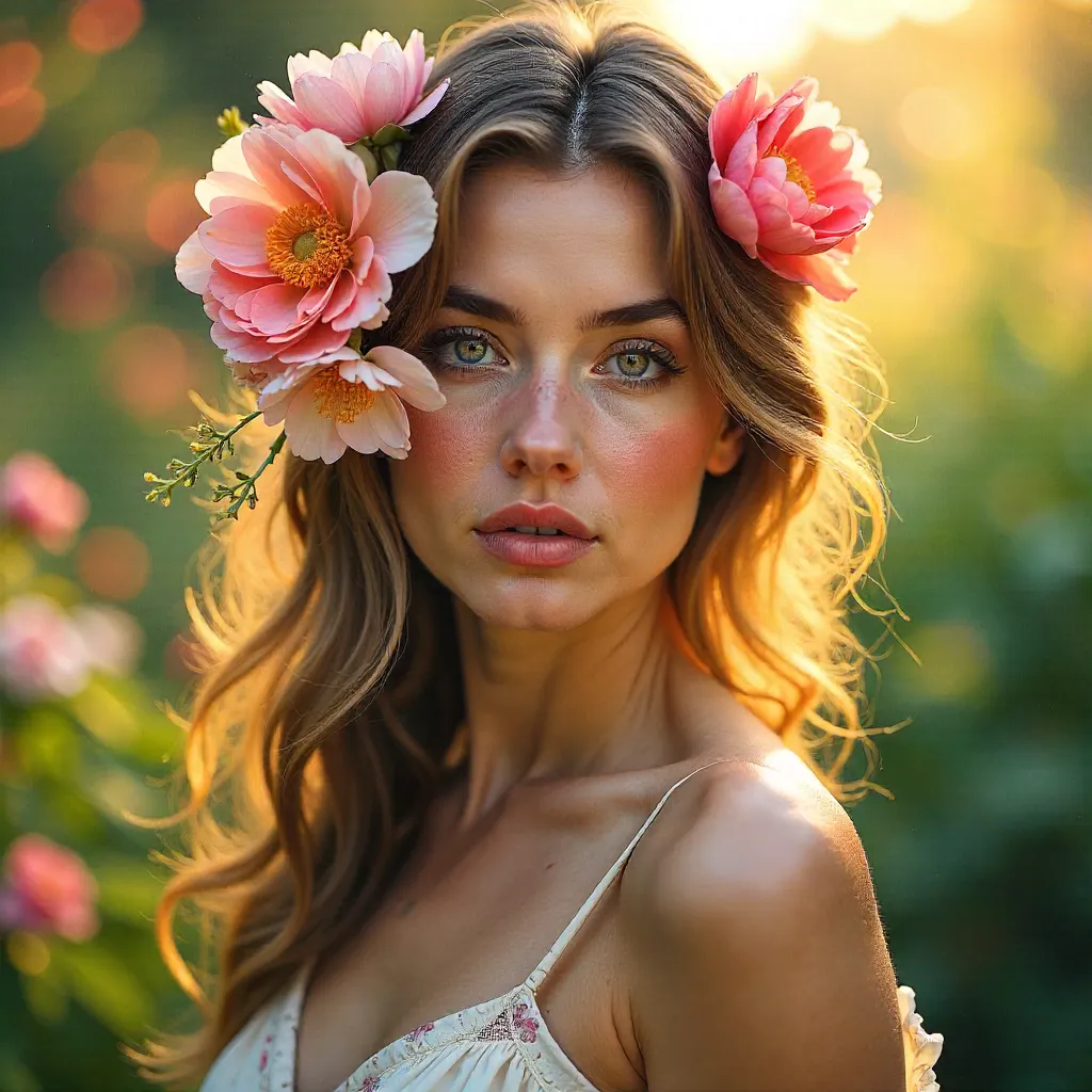 Ethereal Floral Veil Portrait