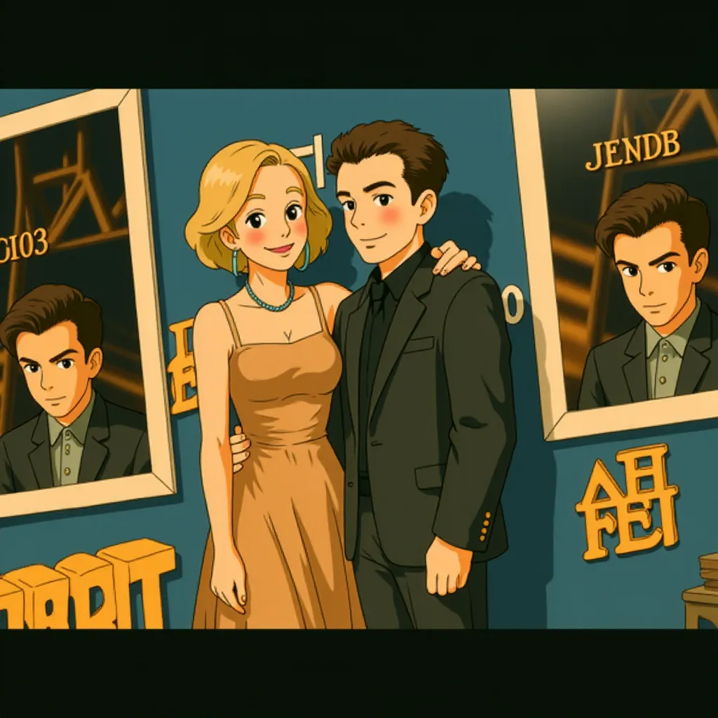 Leslie Bibb and Sam Rockwell at an event for Juror #2 (2024) - Anime style