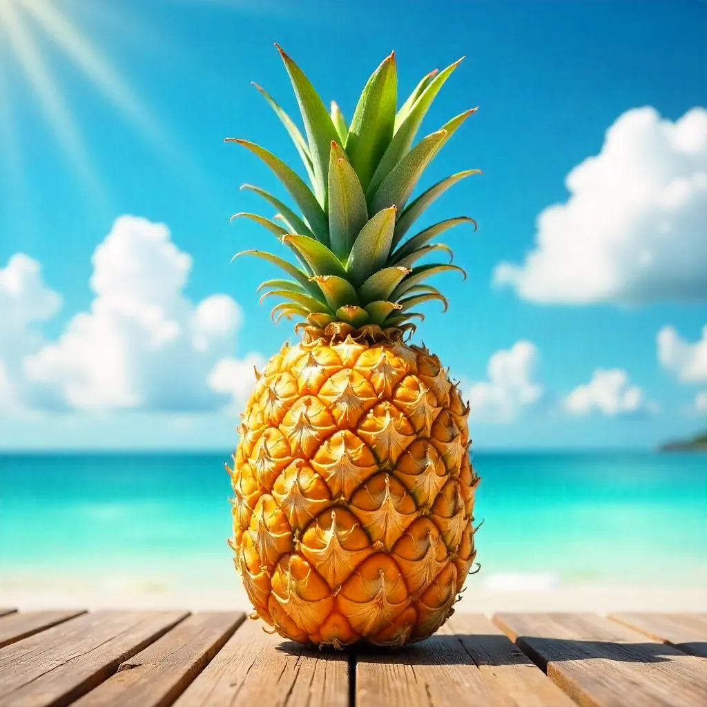 Vibrant Pineapple Under a Blue Sky