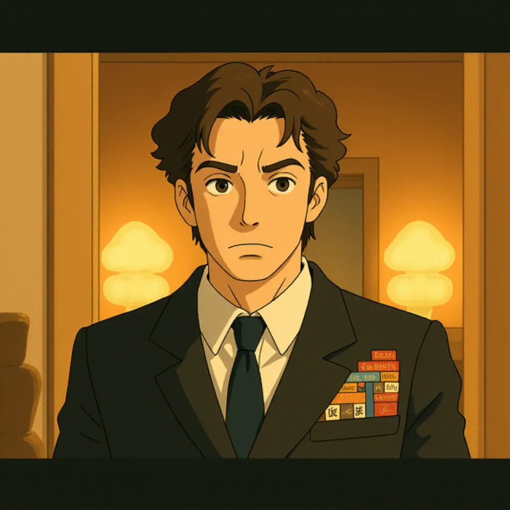 Colin Firth in The King's Speech (2010) - Anime style