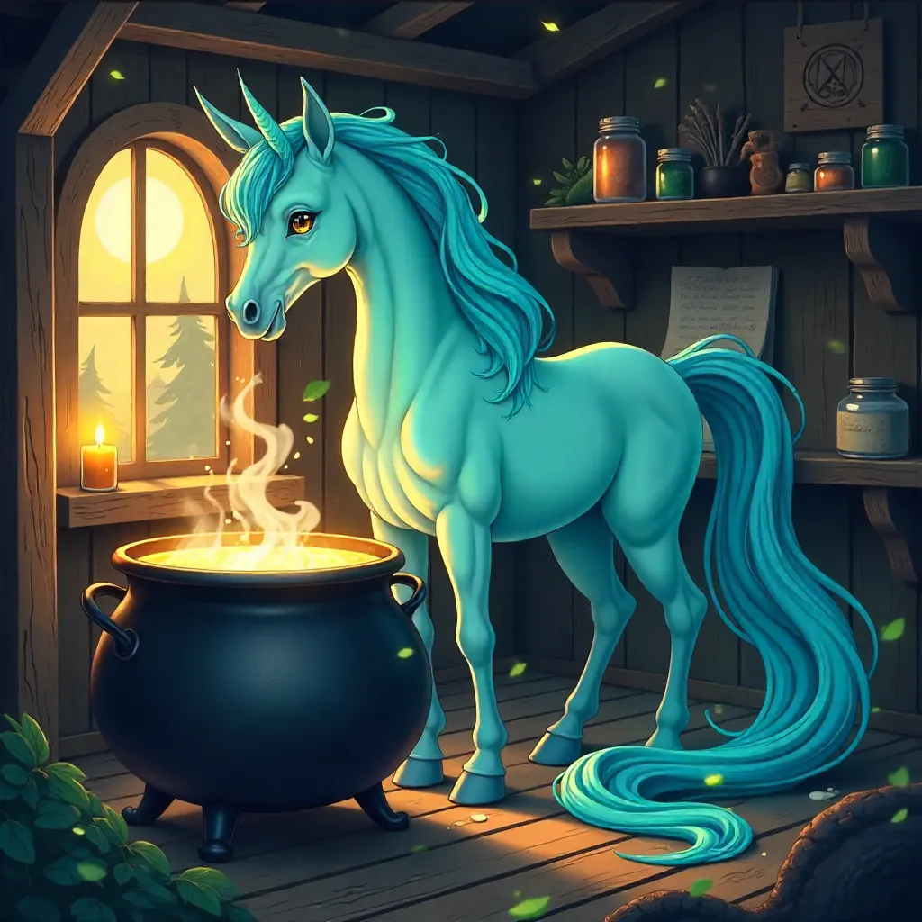Kelpie in a Witch Hut - Anime Fantasy Scene