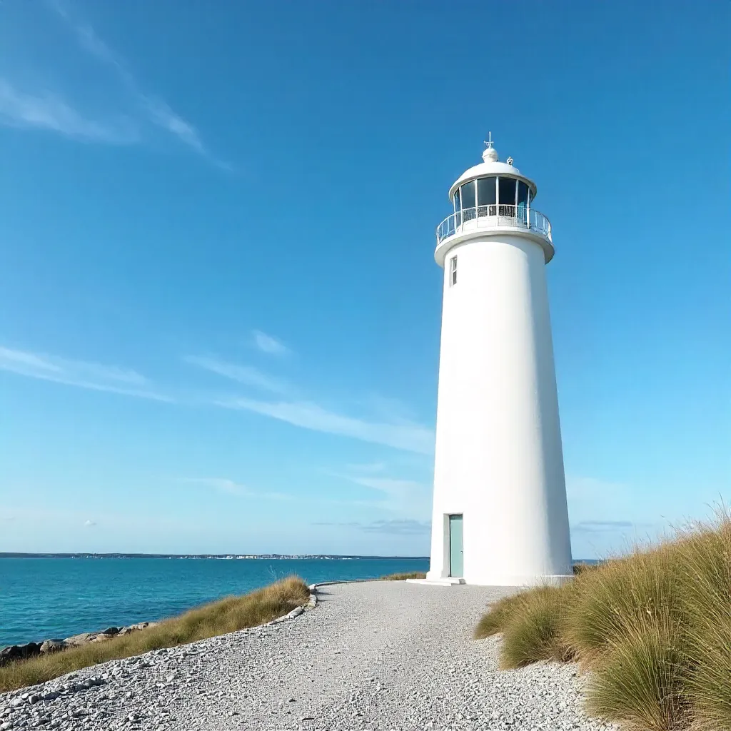 Blue Sky Light: Modern White Lighthouse in Oulu
