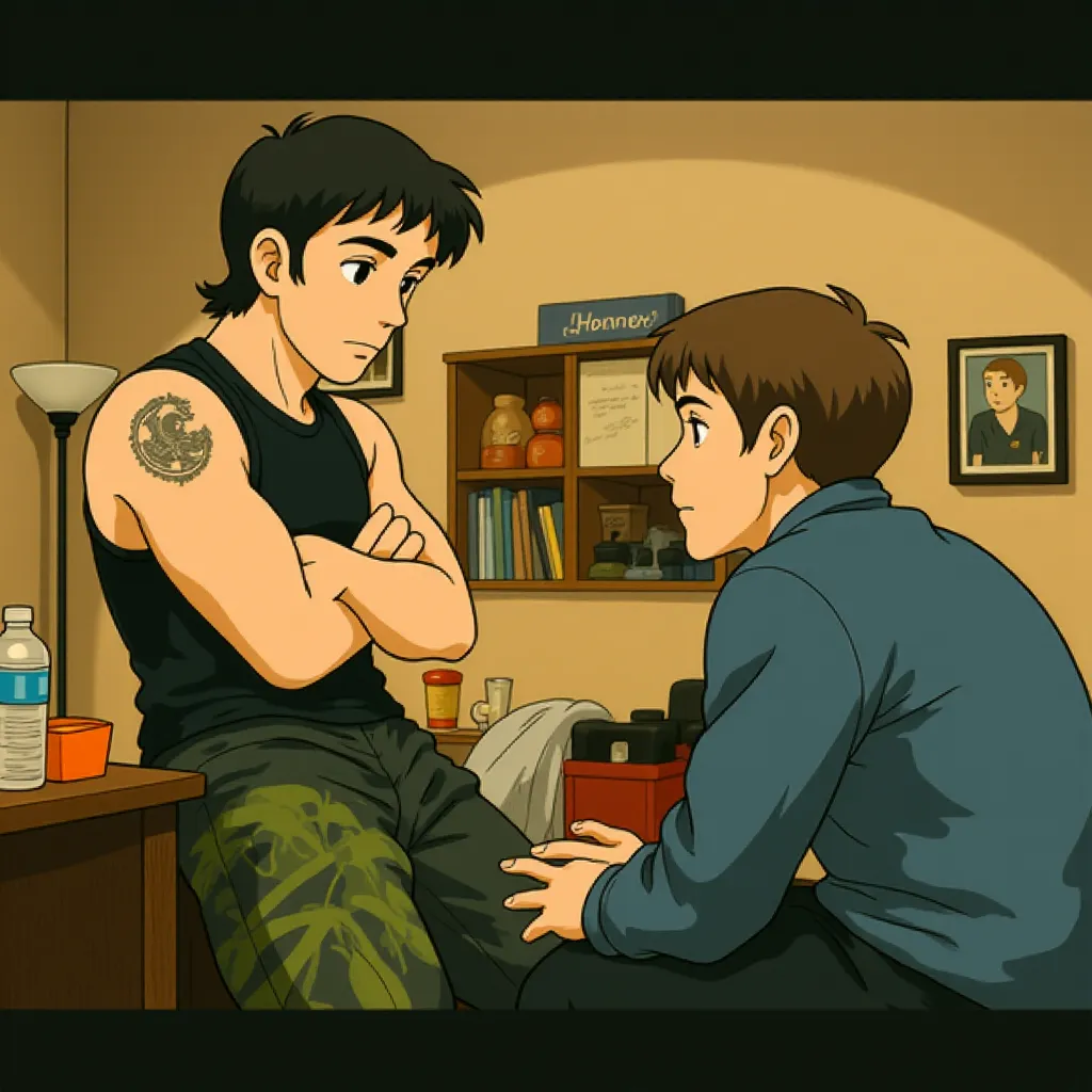 Joel Edgerton and Frank Grillo in Warrior (2011) - Anime style