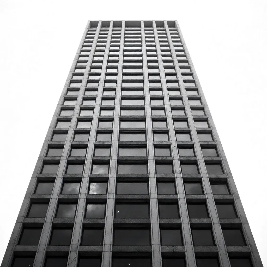 Monochrome Skyscraper Window Grid