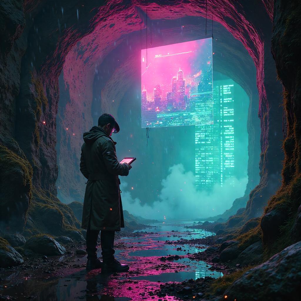 Holographic Neon Oracle in the Dungeon