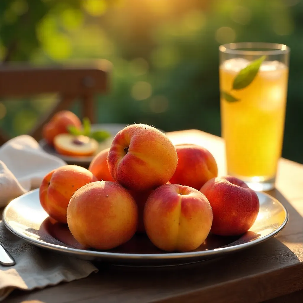 Vibrant Apricots on a Metal Plate in Summer