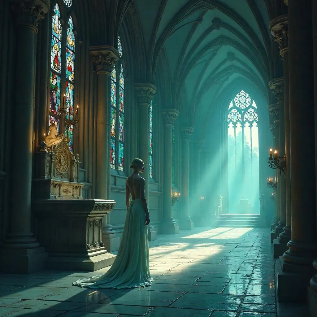 Selkie in the Cathedral: Gothic Concept Art