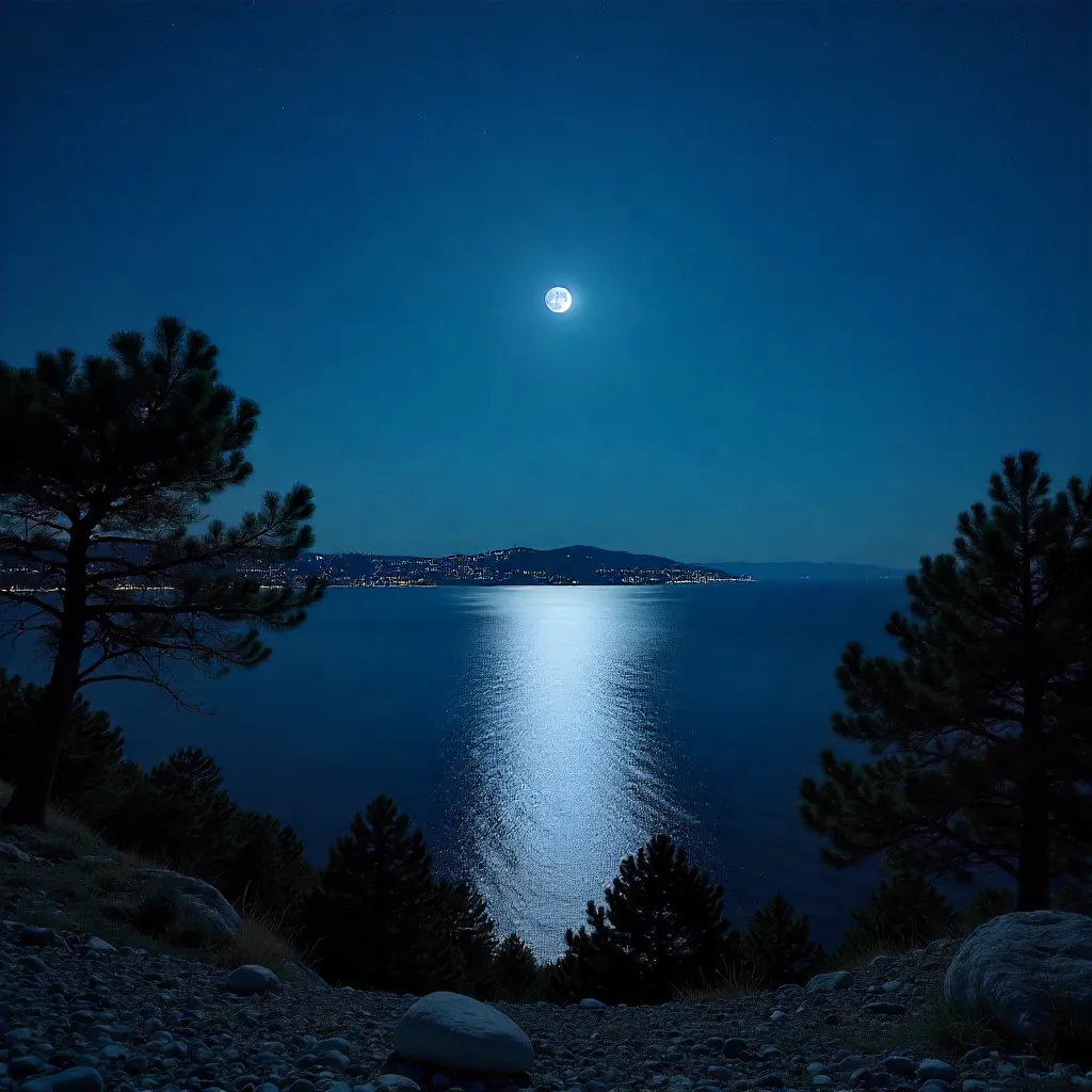 Half Moon Over Yalova Night Sky