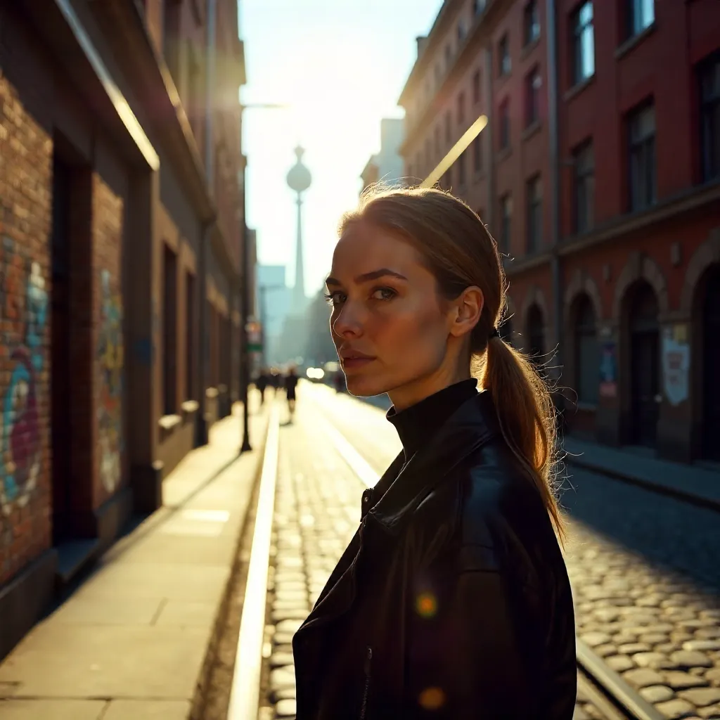 Berlin Sunlit Portrait with Dramatic Shadows