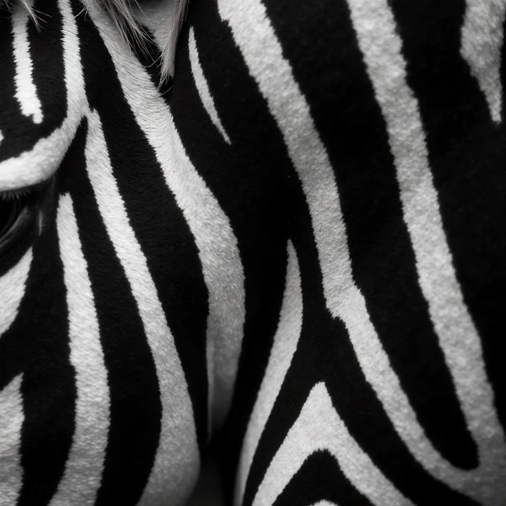 Macro Zebra Stripes: Detailed Black-and-White Patterns