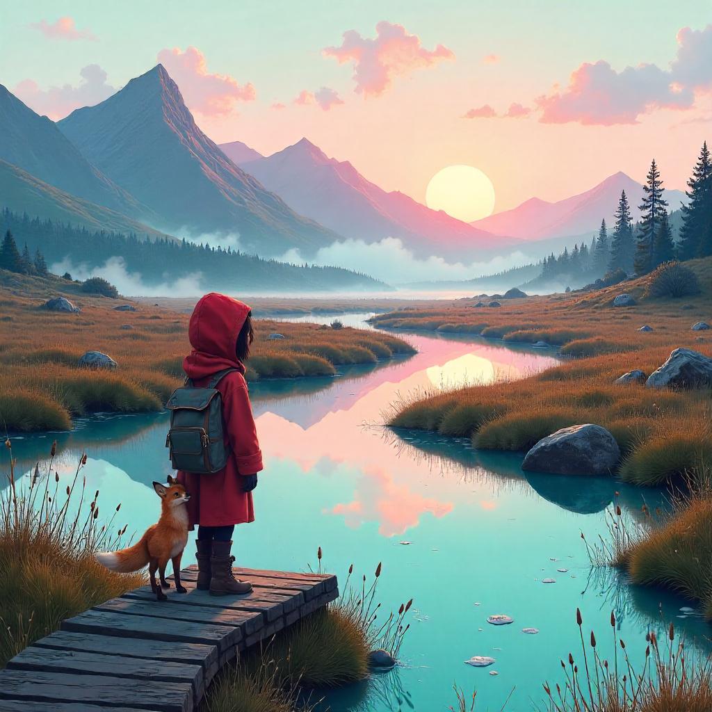 Anime Highlands Marsh at Dawn