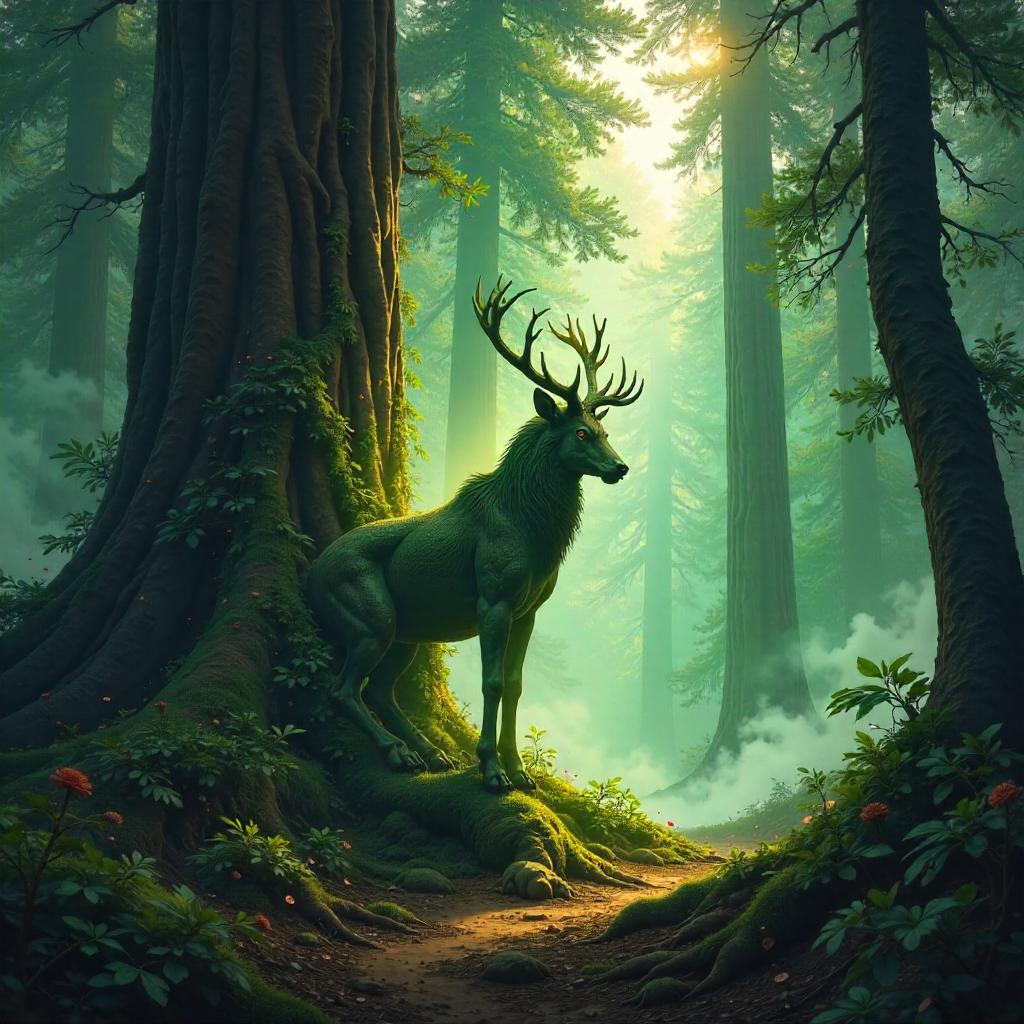 Shapeshifter in a Redwood Forest Concept Art