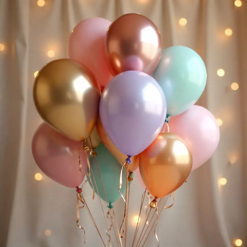 Chic Metallic and Pastel Balloon Bouquet for Celebrations