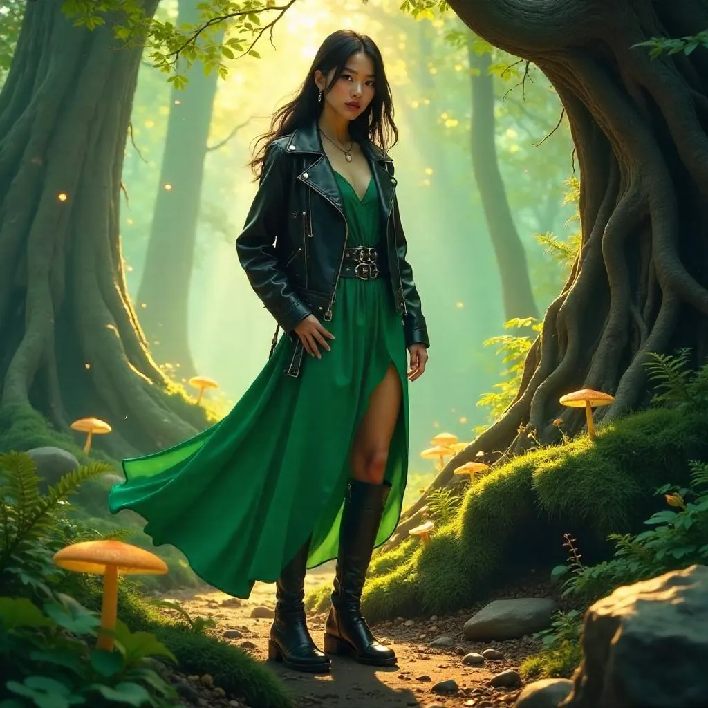 Forest Couture: Asian Girl Concept Art